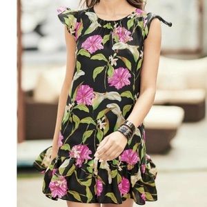 Milly Multicolor Floral Print Silk Dress Size Medium